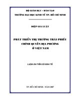 Phát triển thị trường trái phiếu chính quyền địa phương ở Việt Nam