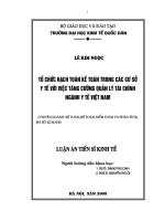 Tổ chức hạch toán kế toán trong các cơ sở y tế với việc tăng cường quản lý tài chính ngành Y tế Việt Nam.pdf