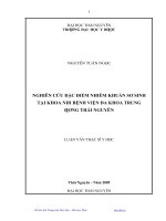 Nghiên cứu đặc điểm nhiễm khuẩn sơ sinh tại khoa Nhi Bệnh viện đa khoa Trung ương Thái Nguyên