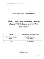 Hoạt động nhập khẩu rượu tại Công ty TNHH Thương mại và Xuất nhập khẩu Tân Thịnh.doc