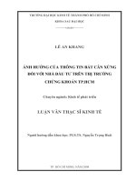 ảnh hưởng của thông tin bất cân xứng đối với nhà đầu tư trên thị trường chứng khoán tp.hcm