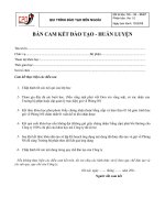 Bảng cam kết đào tạo - huấn luyện