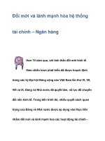 Đổi mới và lành mạnh hóa hệ thống tài chính – Ngân hàng