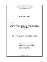  đánh giá thực trạng quá trình triển khai trồng cỏ chăn nuôi trâu bò tại huyện chợ đồn, tỉnh bắc kạn
