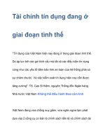 Tài chính tín dụng đang ở giai đoạn tình thế