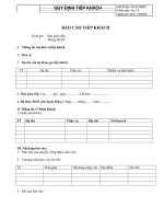 Mẫu Báo cáo tiếp khách