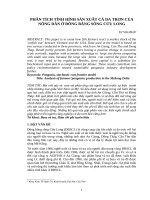 Phân tích tình hình sản xuất cá da trơn của nông dân Đông Bằng Sông Cửu Long.doc