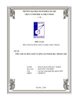 Tiêu chuẩn hoá chất lượng sản phẩm bia hơi hà nội