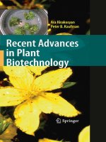 Recent Advances in Plant Biotechnology 