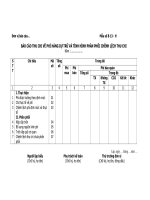 Báo cáo thu chi về phí hàng dự trữ và tình hình phân phối chênh lệch thu chi 