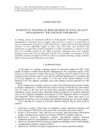 Statistical training of researchers in total quality management: The japanese experience