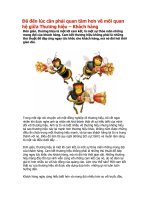 Đã đến lúc cần phải quan tâm hơn về mối quan hệ giữa Thương hiệu – Khách hàng