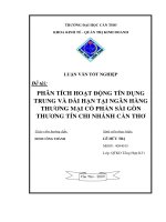 Luận văn tốt nghiệp về tín dụng trung và dài hạn tại Ngân hàng TMCP Sài Gòn thương tín Cần Thơ