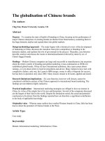 The globalisation of Chinese brands. 