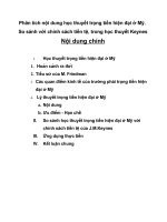 Phân tích nội dung học thuyết trọng tiền hiện đại ở Mỹ. So sánh với chính sách tiền tệ, trong học thuyết Keynes