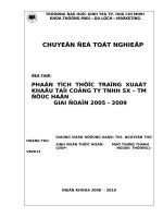 Phân tích thực trạng xuất khẩu tại công ty TNHH sản xuất - thương mại Đức Hân giai đoạn 2005 - 2009 (Đề tài năm 2010).doc