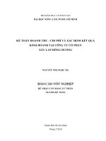 Kế toán doanh thu - chi phí và xác định kết quả kinh doanh tại công ty cổ phần xây lắp đông dương.doc
