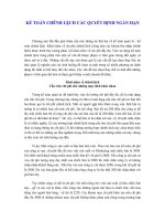 Kế toán chênh lệch các quyết định ngắn hạn