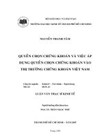 quyền chọn chứng khoán và việc áp dụng quyền chọn chứng khoán vào thị trường chứng khoán Việt Nam