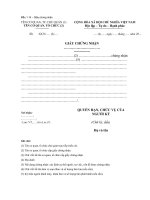 Mẫu giấy chứng nhận