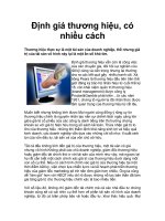 Định giá thương hiệu, có nhiều cách.doc