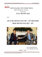 Quan hệ thương mại việt – mỹ theo hiệp định thương mại việt – mỹ.doc