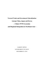 Toward Trade and Investment Liberalization Among China, Japan and Korea