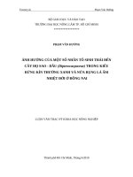 Ảnh hưởng của một số nhân tố sinh thái đến cây họ Sao - Dầu (Dipterocarpaceae) trong kiểu rừng kín thường xanh và nửa rụng lá ẩm nhiệt đới ở Đồng Nai