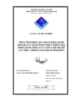 Luận văn tốt nghiệp về phân tích hiệu quả kinh doanh tại Ngân hàng phát triển nhà