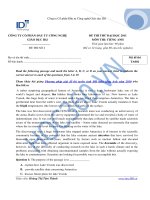 Đề thi thử Đại học tiếng Anh năm 2011 - Đáp án