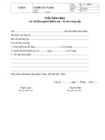 Giấy biên nhận hồ sơ khiếu nại, tố cáo