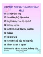 Thuế xuất khẩu thuế nhập khẩu