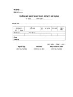 Thống kê xuất kho theo đơn vị sử dụng