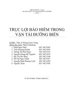 Tiểu luận - trục lợi bảo hiểm trong vận tải đường biển