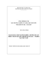 Ngân hàng cho người nghèo - hướng đi cần thiết nhằm xóa bỏ chênh lệch giàu - nghèo tại việt nam.PDF