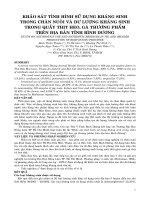 Khảo sát tình hình sử dụng kháng sinh trong chăn nuôi và dư lượng kháng sinh trong quầy thịt heo, gà thương phẩm trên địa bàn tỉnh Bình Dương