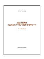 Mẫu Quy trình quản lý thư viện công ty