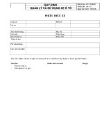 Phiếu điều động xe