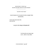 Nghiên cứu thực trạng và các giải pháp chuyển dịch cơ cấu kinh tế nông nghiệp tại tỉnh Khánh Hòa