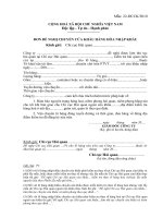 Mẫu 22 - Đơn đề nghị chuyển cửa khẩu hàng hoá nhập khẩu