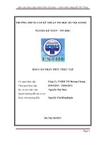 Báo cáo thực tập nhân thức kế toán tại CÔNG TY TNHH thương mại HOANG CHUNG.doc