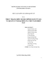 Thực trạng điều hành chính sách tỷ giá và quản lý ngoại hối của việt nam hiện nay.doc