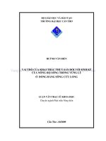 vai trò của khai thác thủy sản đối với sinh kế của nông hộ vùng lũ khu vực ĐB Sông Cửu Long