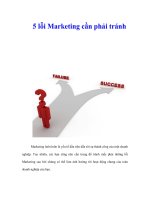 5 lỗi Marketing cần phải tránh 