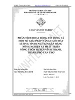 Tình hình hoạt động tín dụng và một số giải pháp nâng cao chất lượng tín dụng tại Ngân hàng nông nghiệp và phát triển nông thôn huyện Vĩnh Thạnh Thành phố Cần Thơ.pdf
