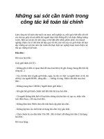 Những sai sót cần tránh trong công tác kế toán tài chính.doc