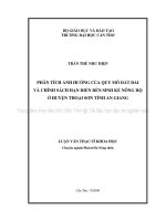 Phân tích ảnh hưởng của quy mô đất đai và chính sách hạn điền đến sinh kế nông hộ ở huyện thoại sơn tỉnh an giang