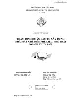 Thẩm định dự án đầu tư xây dựng nhà máy chế biến phế liệu , phế thải ngành thủy sản.pdf