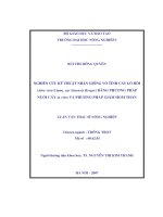 Nghiên cứu kỹ thuật nhân giống vô tính cây Lô hội (Aloe vera Linne.var Sinensis Berger) bằng phương pháp nuôi cấy in vitro và phương pháp giâm hom thân