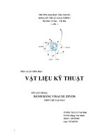 Vật liệu, quy trình gia công, phương pháp kiểm tra sản phẩm